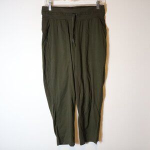 Lululemon Dance Studio Crop Pant 25" Womens 6 Dark Olive Green Pull On Athletic